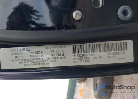 2016 Dodge Challenger Sxt z USA, uszkodzony, nr VIN 2C3CDZAG3GH351870